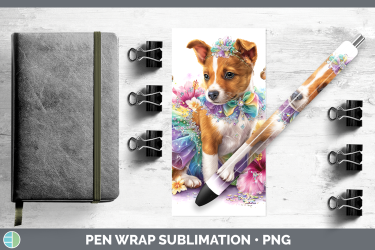 Dogs 03 Rainbow Summer Basenji Pen Wrap Sublimation Pen Desi
