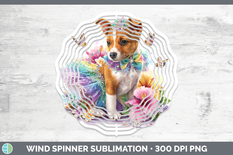 Dogs 03 Rainbow Summer Basenji Wind Spinner Sublimation Spin