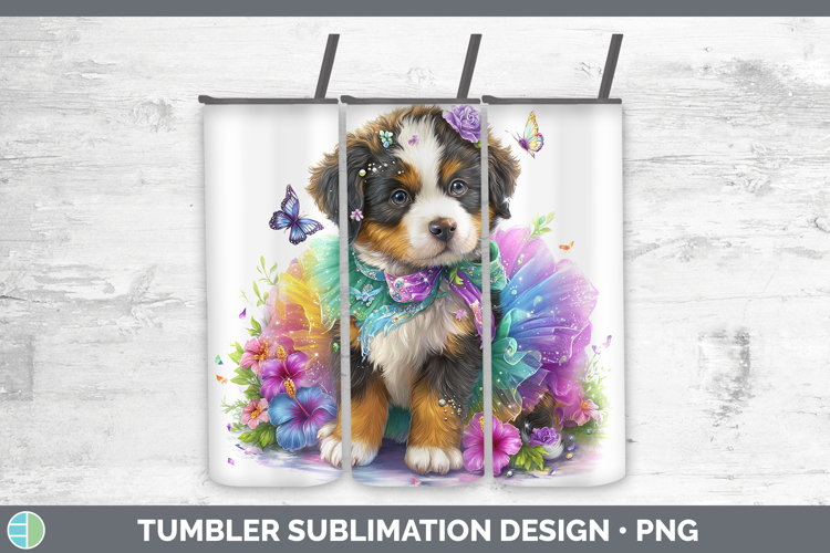 Dogs 03 Rainbow Summer Bernese Mountain Dog Tumbler Sublimat
