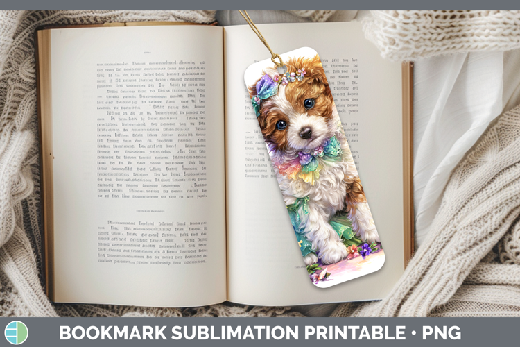 Dogs 03 Rainbow Summer Brittany Dog Bookmark Sublimation Pri