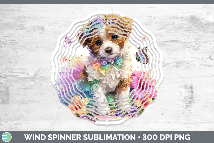 Dogs 03 Rainbow Summer Brittany Dog Wind Spinner Sublimation