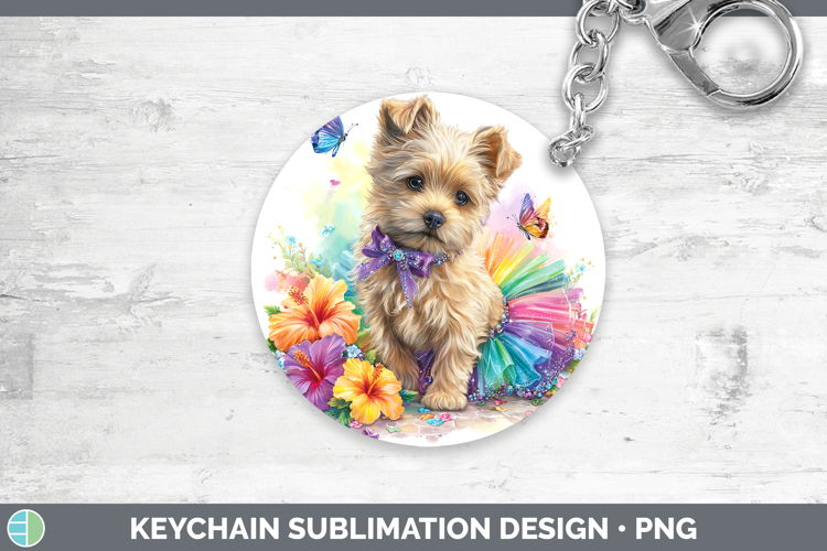 Dogs 03 Rainbow Summer Cairn Terrier Keychain Sublimation Ke