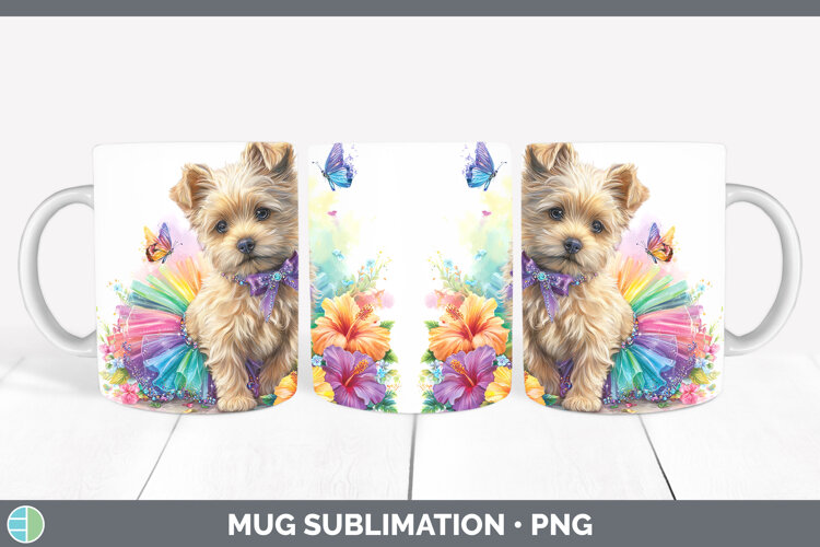 GorgeousDogs 03 Rainbow Summer Mug Wrap design.