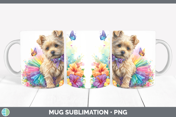 Dogs 03 Rainbow Summer Cairn Terrier Mug Wrap Sublimation Co