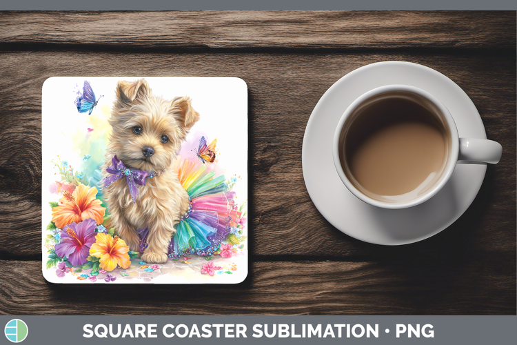 Dogs 03 Rainbow Summer Cairn Terrier Square Coaster Sublimat