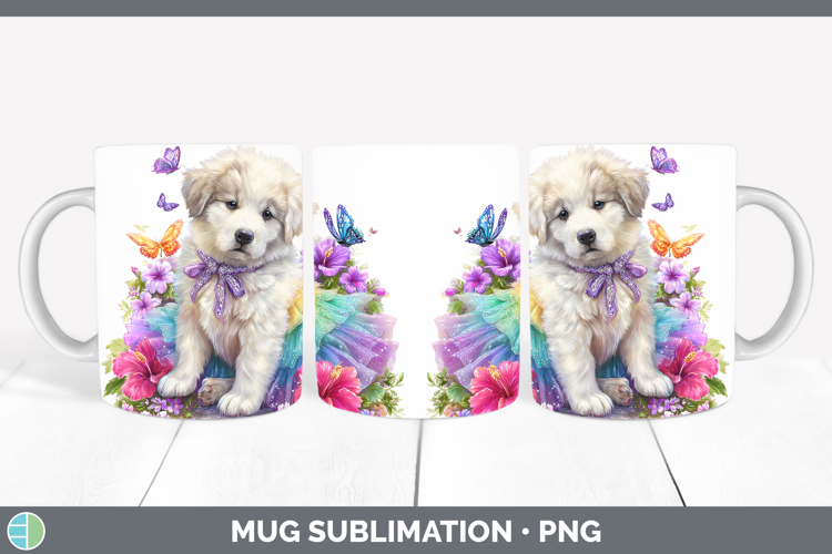 Dogs 03 Rainbow Summer Great Pyrenees Mug Wrap Sublimation C