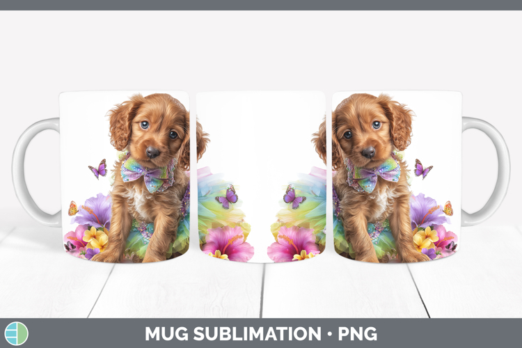 Dogs 03 Rainbow Summer Irish Setter Mug Wrap Sublimation Cof