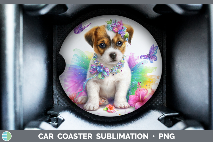 Dogs 03 Rainbow Summer Jack Russell Terrier Car Coaster Subl