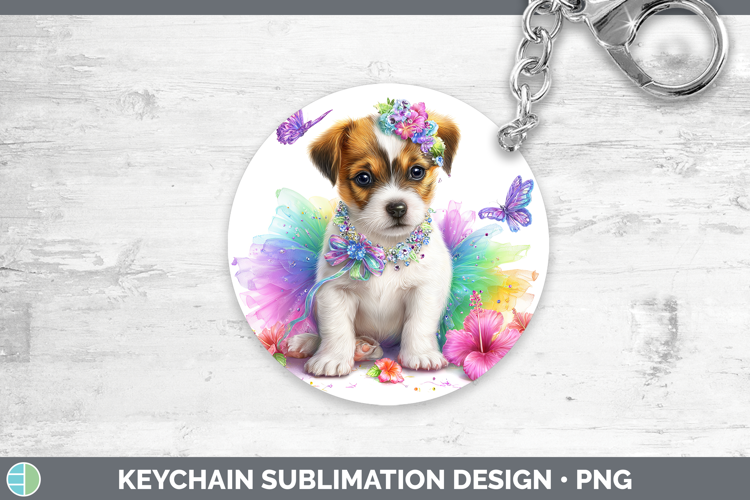 Dogs 03 Rainbow Summer Jack Russell Terrier Keychain Sublima
