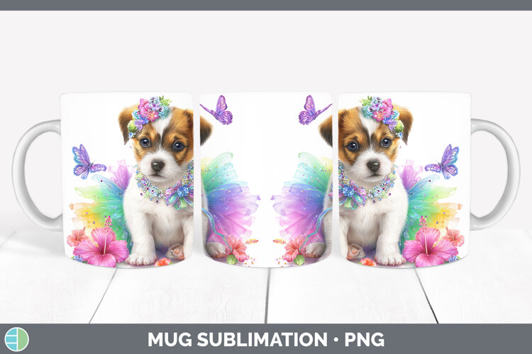 GorgeousDogs 03 Rainbow Summer Mug Wrap design.