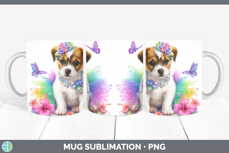 Dogs 03 Rainbow Summer Jack Russell Terrier Mug Wrap Sublima