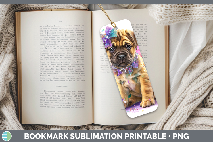 Dogs 03 Rainbow Summer Mastiff Bookmark Sublimation Printabl