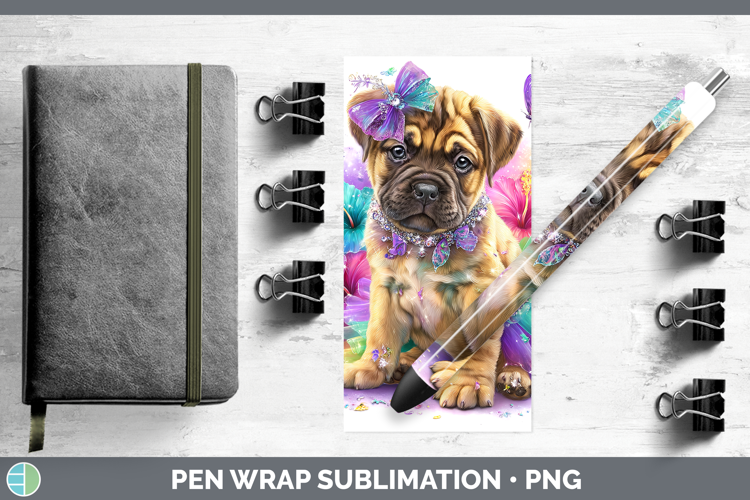Dogs 03 Rainbow Summer Mastiff Pen Wrap Sublimation Pen Desi