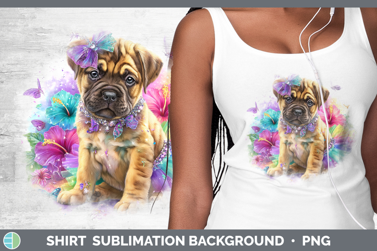 Dogs 03 Rainbow Summer Mastiff Shirt Sublimation Background