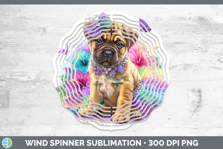 Dogs 03 Rainbow Summer Mastiff Wind Spinner Sublimation Spin