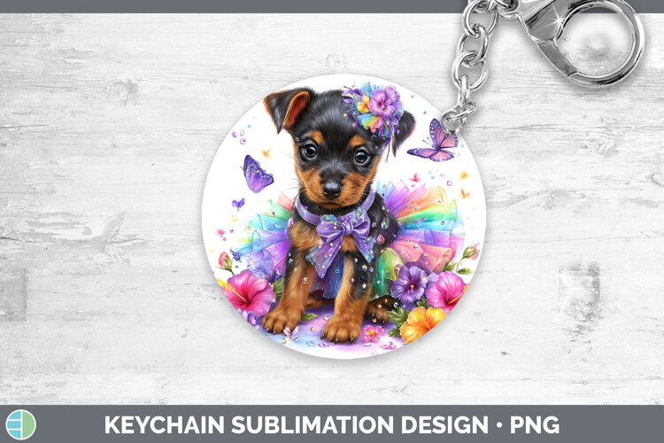 GorgeousDogs 03 Rainbow Summer Keychain design.