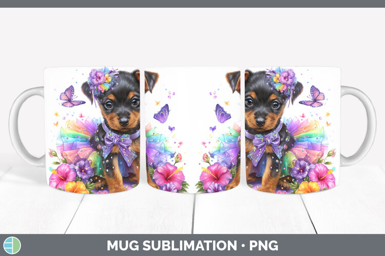 GorgeousDogs 03 Rainbow Summer Mug Wrap design.