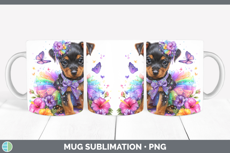 Dogs 03 Rainbow Summer Miniature Pinscher Mug Wrap Sublimati