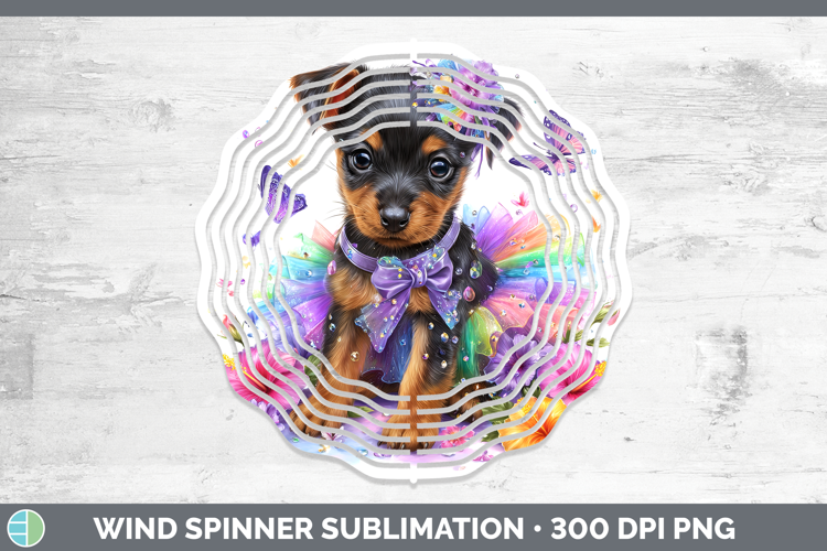 Dogs 03 Rainbow Summer Miniature Pinscher Wind Spinner Subli