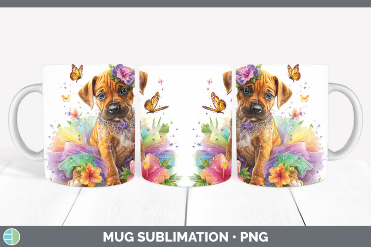 GorgeousDogs 03 Rainbow Summer Mug Wrap design.