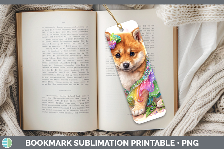 Dogs 03 Rainbow Summer Shiba Inu Bookmark Sublimation Printa