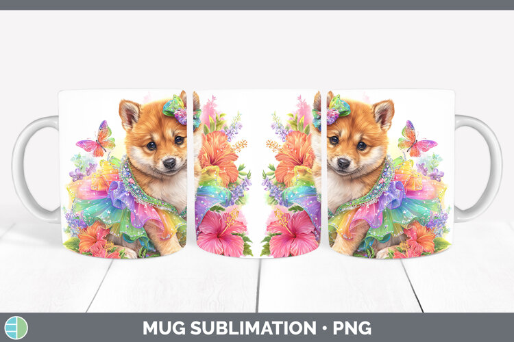 GorgeousDogs 03 Rainbow Summer Mug Wrap design.