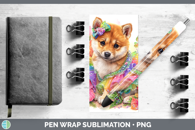 Dogs 03 Rainbow Summer Shiba Inu Pen Wrap Sublimation Pen De