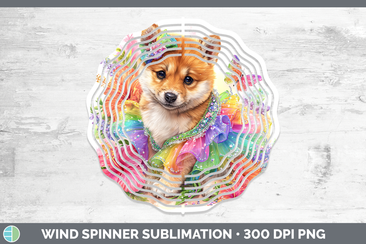 Dogs 03 Rainbow Summer Shiba Inu Wind Spinner Sublimation Sp