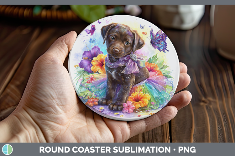 Dogs 03 Rainbow Summer Shorthaired Pointer Round Coaster Sub
