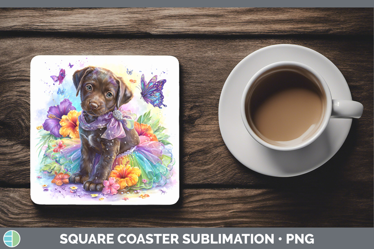Dogs 03 Rainbow Summer Shorthaired Pointer Square Coaster Su