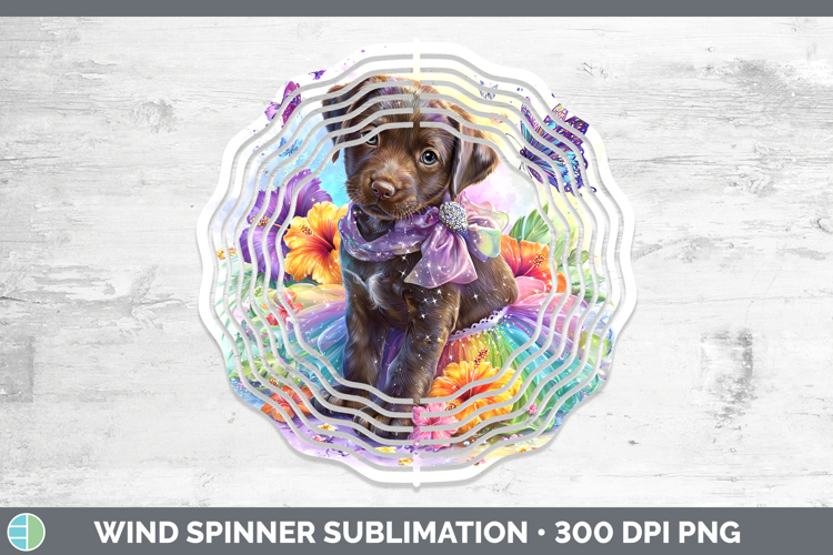 Dogs 03 Rainbow Summer Shorthaired Pointer Wind Spinner Subl