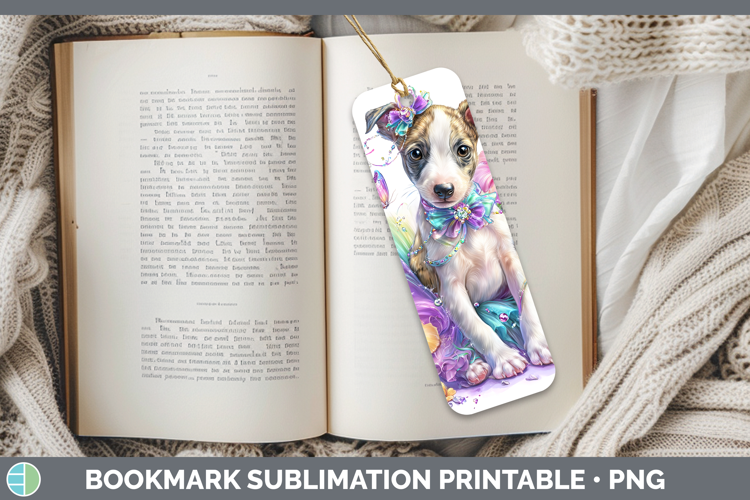 Dogs 03 Rainbow Summer Whippet Bookmark Sublimation Printabl