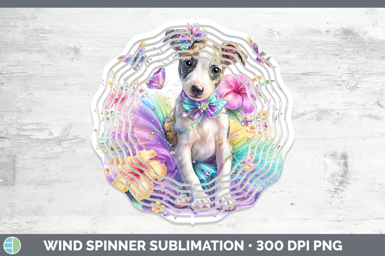 Dogs 03 Rainbow Summer Whippet Wind Spinner Sublimation Spin