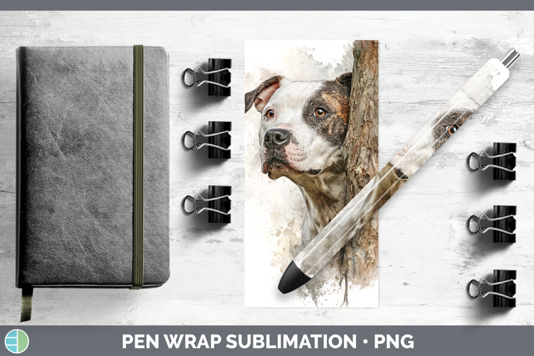 American Staffordshire Dogs 03 Tree Peek Pen Wrap Sublimatio