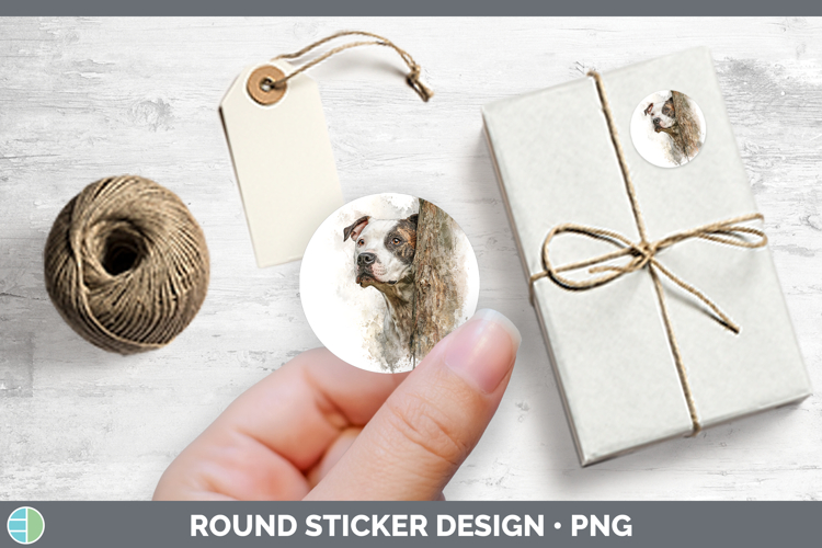 American Staffordshire Dogs 03 Tree Peek Stickers Design