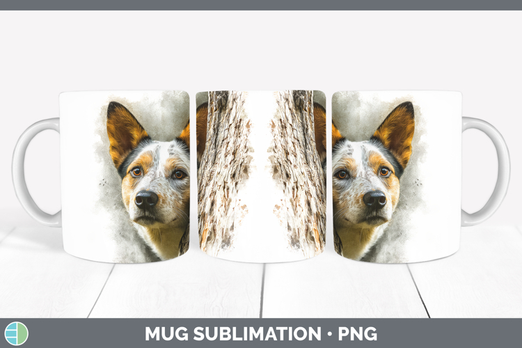 Australian Cattle Dog Dogs 03 Tree Peek Mug Wrap Sublimation