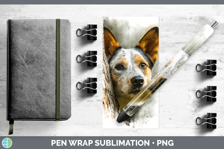 Australian Cattle Dog Dogs 03 Tree Peek Pen Wrap Sublimation