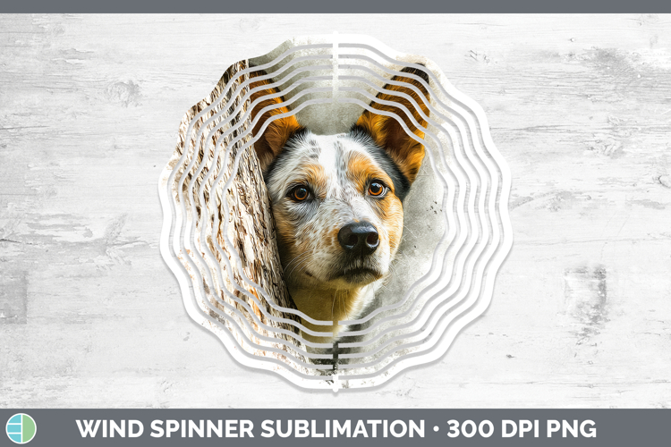 Australian Cattle Dog Dogs 03 Tree Peek Wind Spinner Sublima