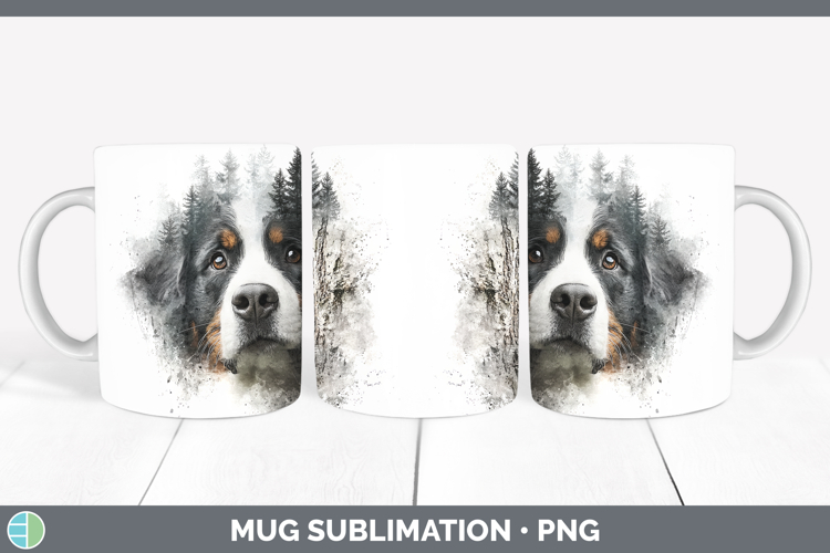 Bernese Mountain Dog Dogs 03 Tree Peek Mug Wrap Sublimation