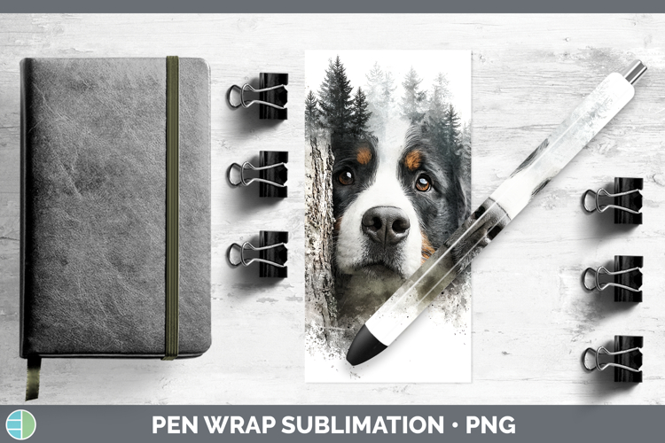 Bernese Mountain Dog Dogs 03 Tree Peek Pen Wrap Sublimation