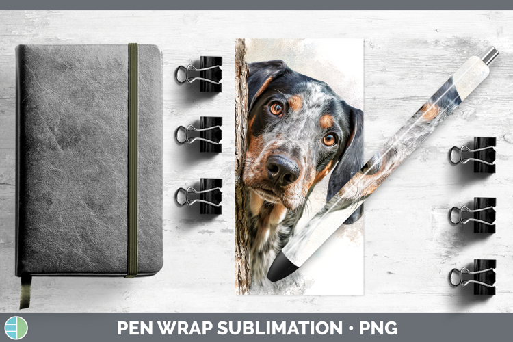 Bluetick Coonhound Dogs 03 Tree Peek Pen Wrap Sublimation De