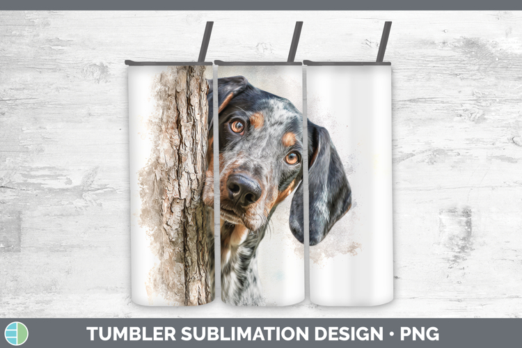 Bluetick Coonhound Dogs 03 Tree Peek Tumbler Sublimation Des