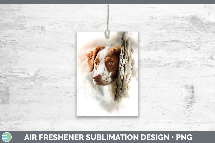 Brittany Dog Dogs 03 Tree Peek Air Freshener Sublimation Des