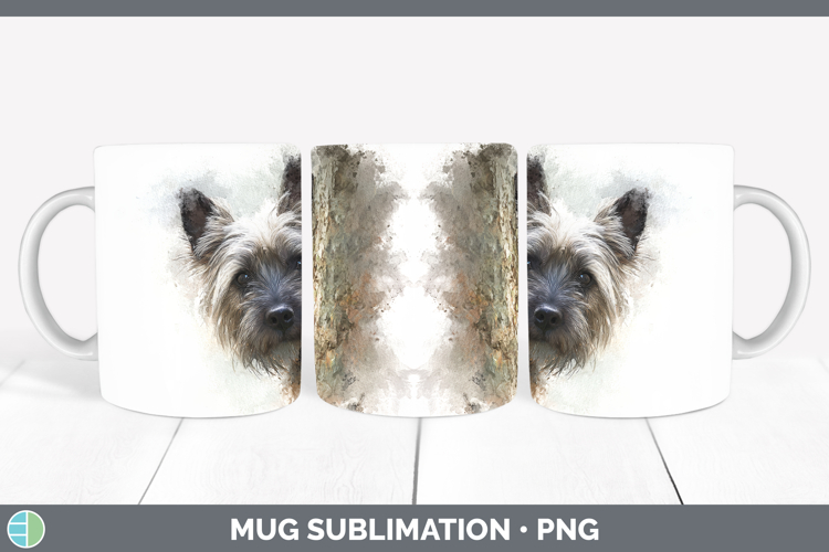 Cairn Terrier Dogs 03 Tree Peek Mug Wrap Sublimation Design