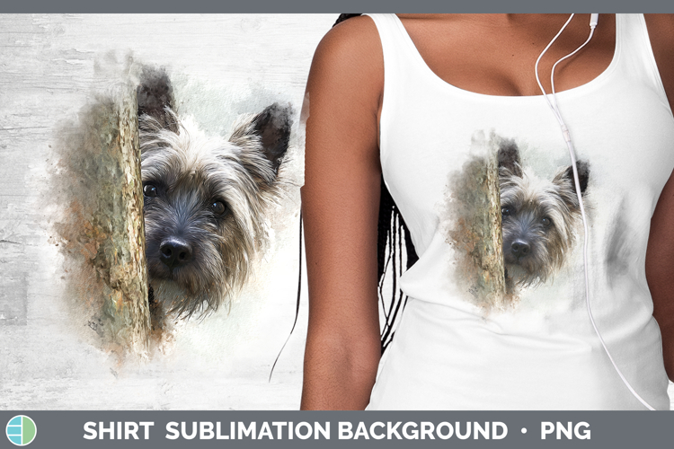 Cairn Terrier Dogs 03 Tree Peek Shirt Sublimation Design