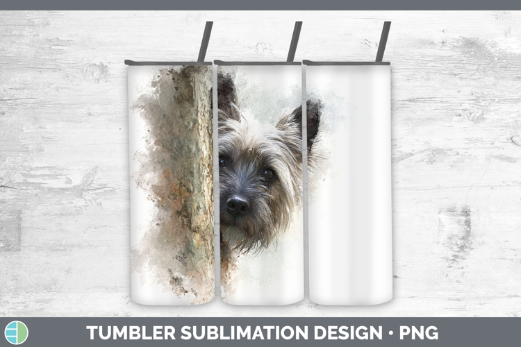 Cairn Terrier Dogs 03 Tree Peek Tumbler Sublimation Design