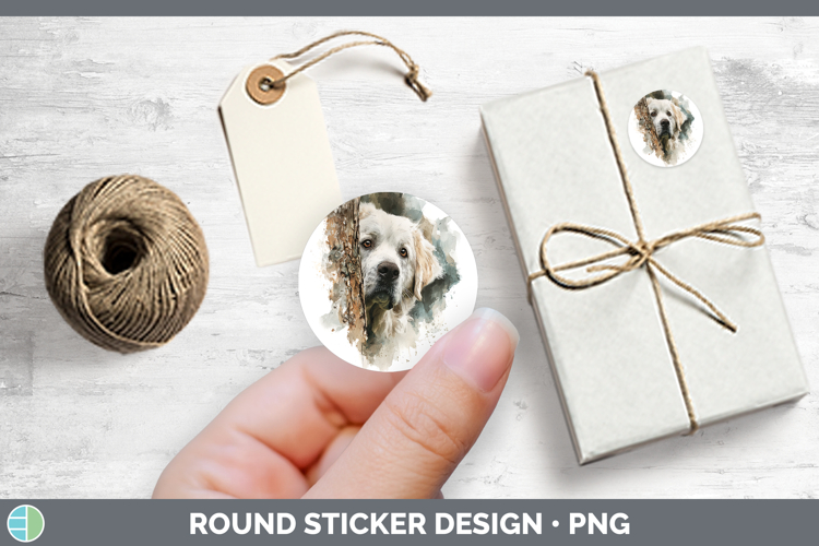 Great Pyrenees Dogs 03 Tree Peek Stickers Design