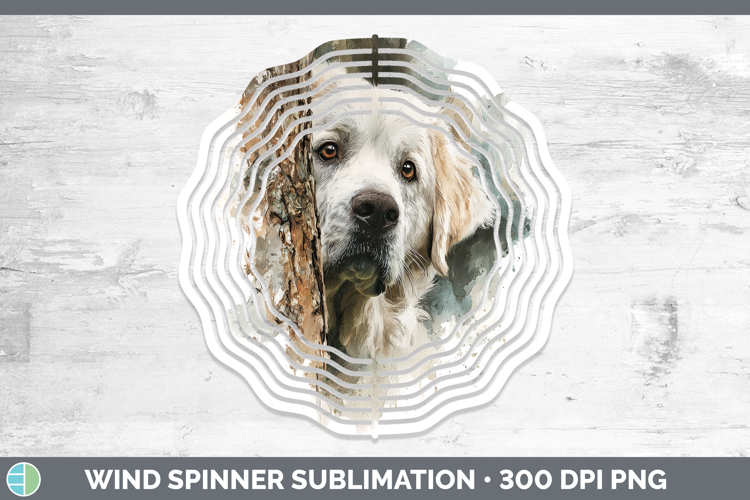 Great Pyrenees Dogs 03 Tree Peek Wind Spinner Sublimation De