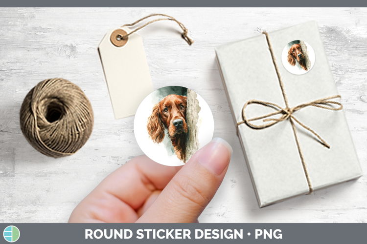 Irish Setter Dogs 03 Tree Peek Stickers Design