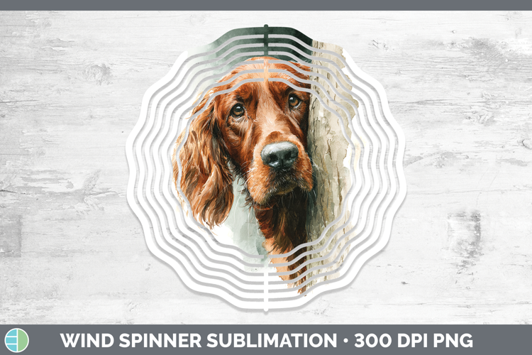 Irish Setter Dogs 03 Tree Peek Wind Spinner Sublimation Desi